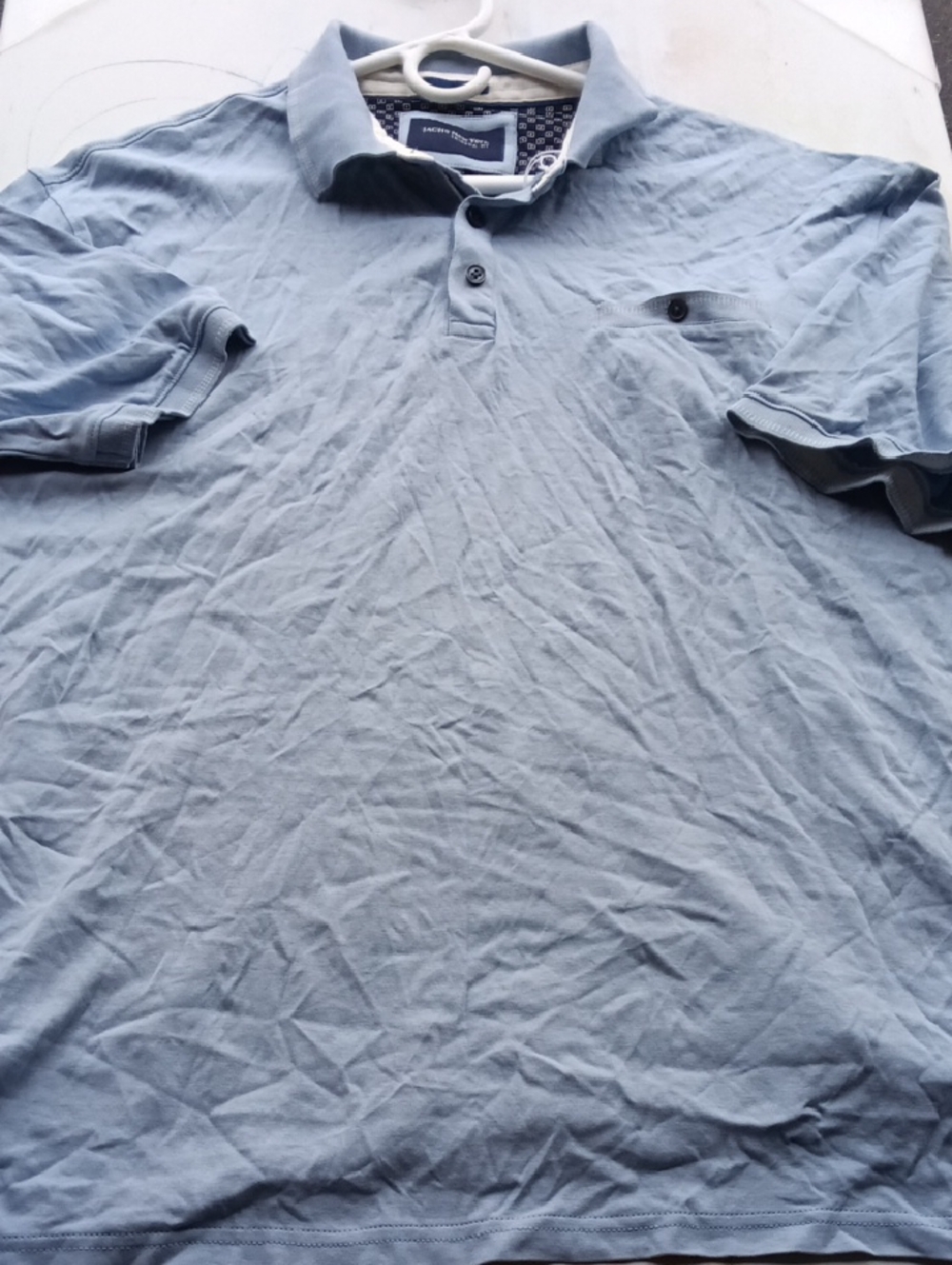 Men's Light Blue Polo Shirt with Chest Pocket - Casual Everyday